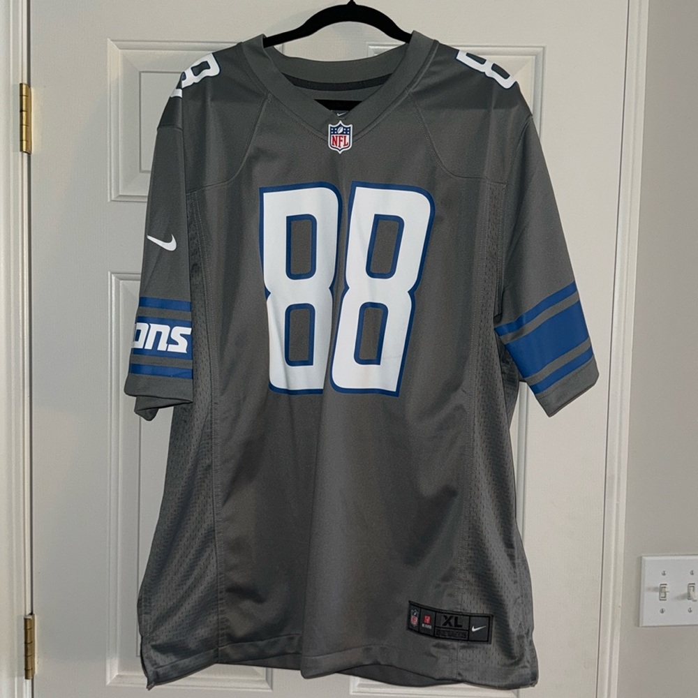 Authentic Detroit Lions Nike T.J. Hockensen #88 Jersey